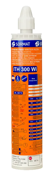 Зимний химический анкер Sormat ITH 300 Wi, 300мл
